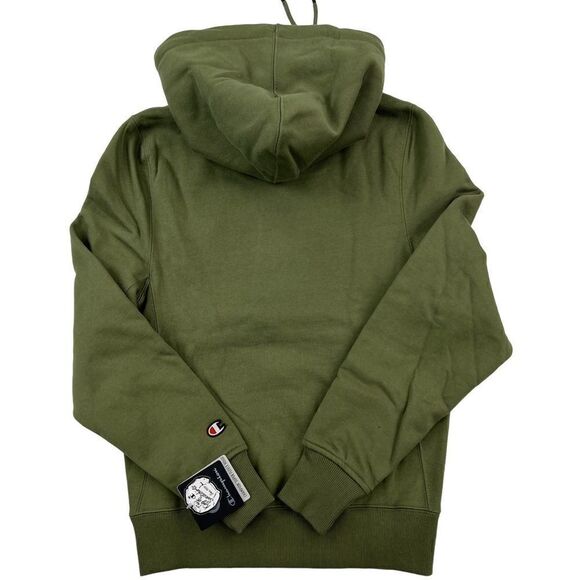 New Champion Men Olive Hood Super Fleece Activewear Pullover Long Sleeve US XS - Picture 2 of 9